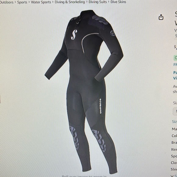 SCUBAPRO Everflex Yulex Dive Steamer, Women, 3/2mm scuba wetsuit medium short 6s - Picture 1 of 3